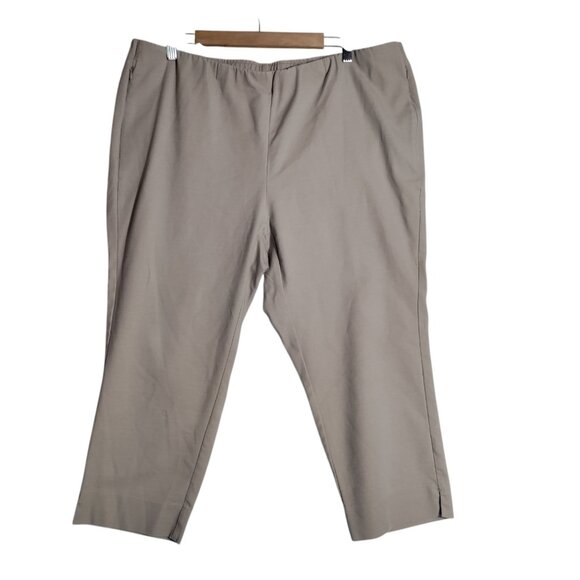 J Jill Essential Cotton Stretch Elastic‎ Waist Beige Pants Womens Plus Sz 20 - Picture 1 of 6